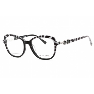 La Matta Women's Eyeglasses - Butterfly Pattern Black/White Plastic Frame | LMV3320 C1