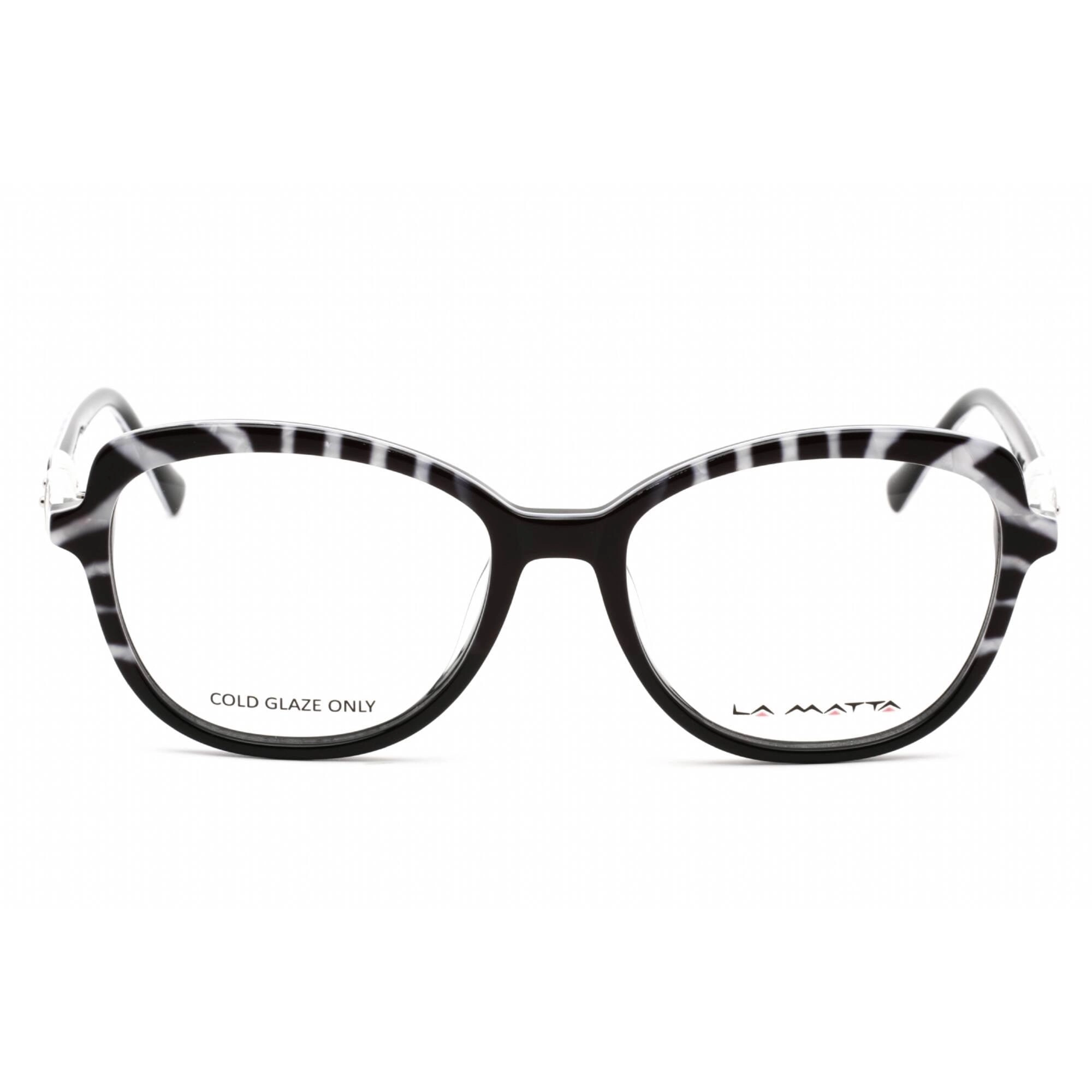 La Matta Women's Eyeglasses - Butterfly Pattern Black/White Plastic Frame | LMV3320 C1