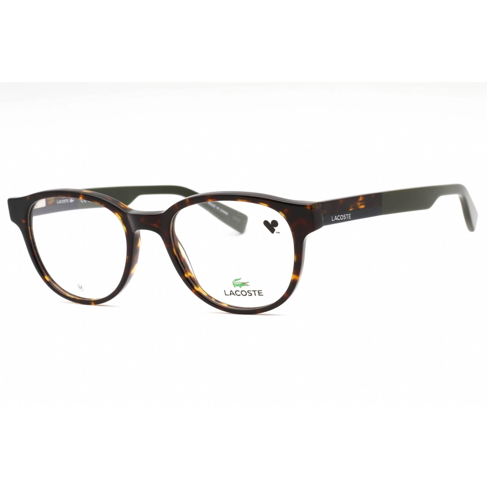 Lacoste Men's Eyeglasses - Dark Havana Acetate Oval Frame Clear Demo Lens | L2921 230
