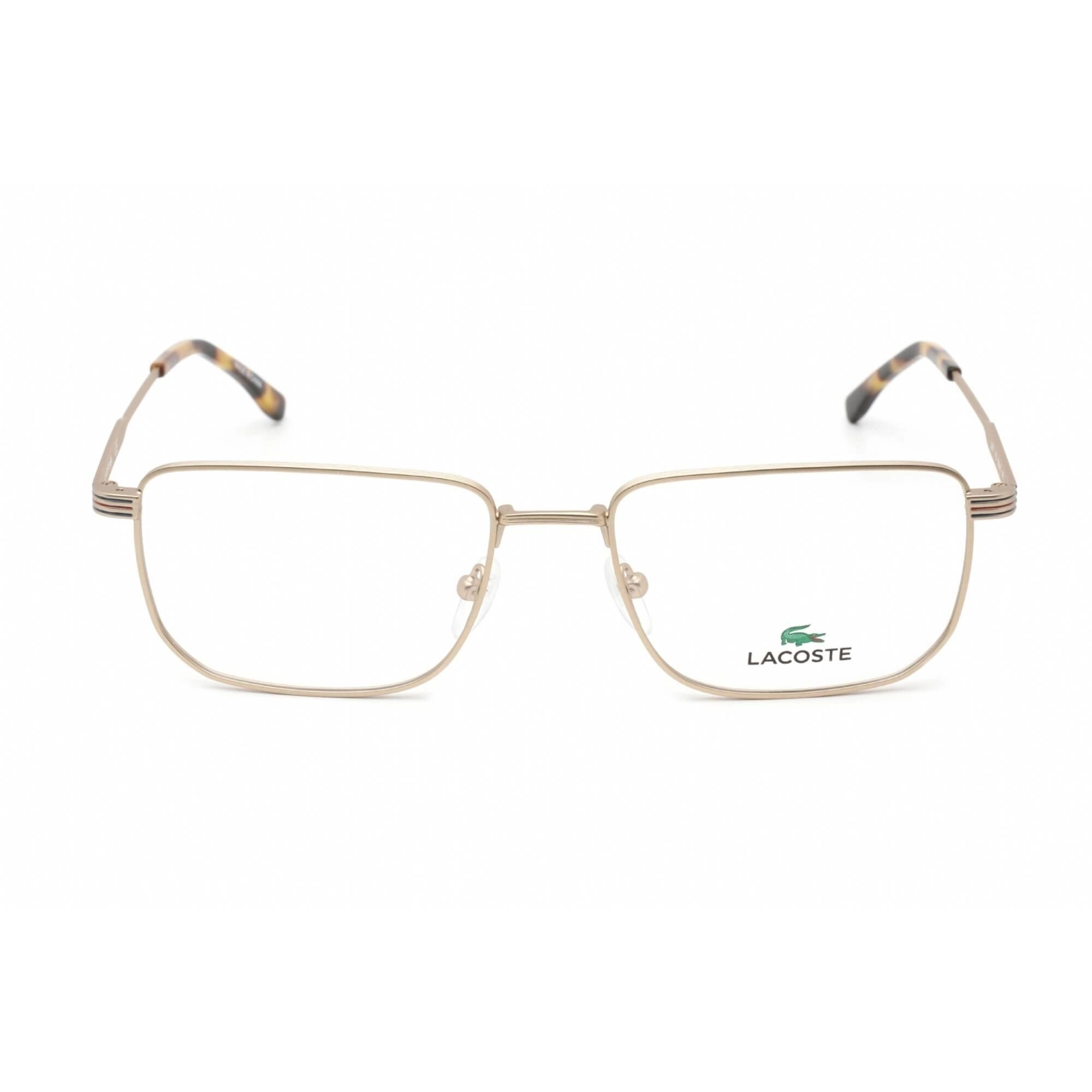 Lacoste Men's Eyeglasses - Full Rim Rectangular Matte Gold Metal Frame | L2277 710