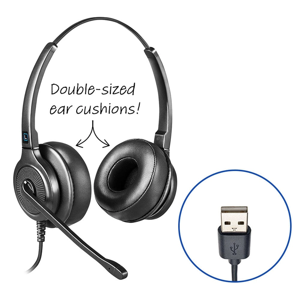 Leitner LH255XL Dual-Ear USB Headset