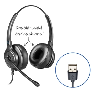 Leitner LH255XL Dual-Ear USB Headset