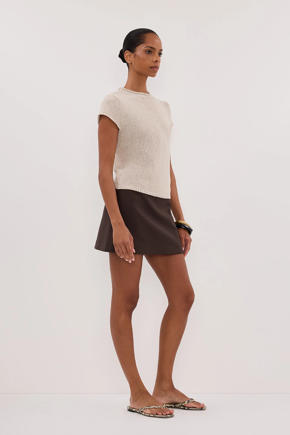 LEO CHALK KNIT TOP