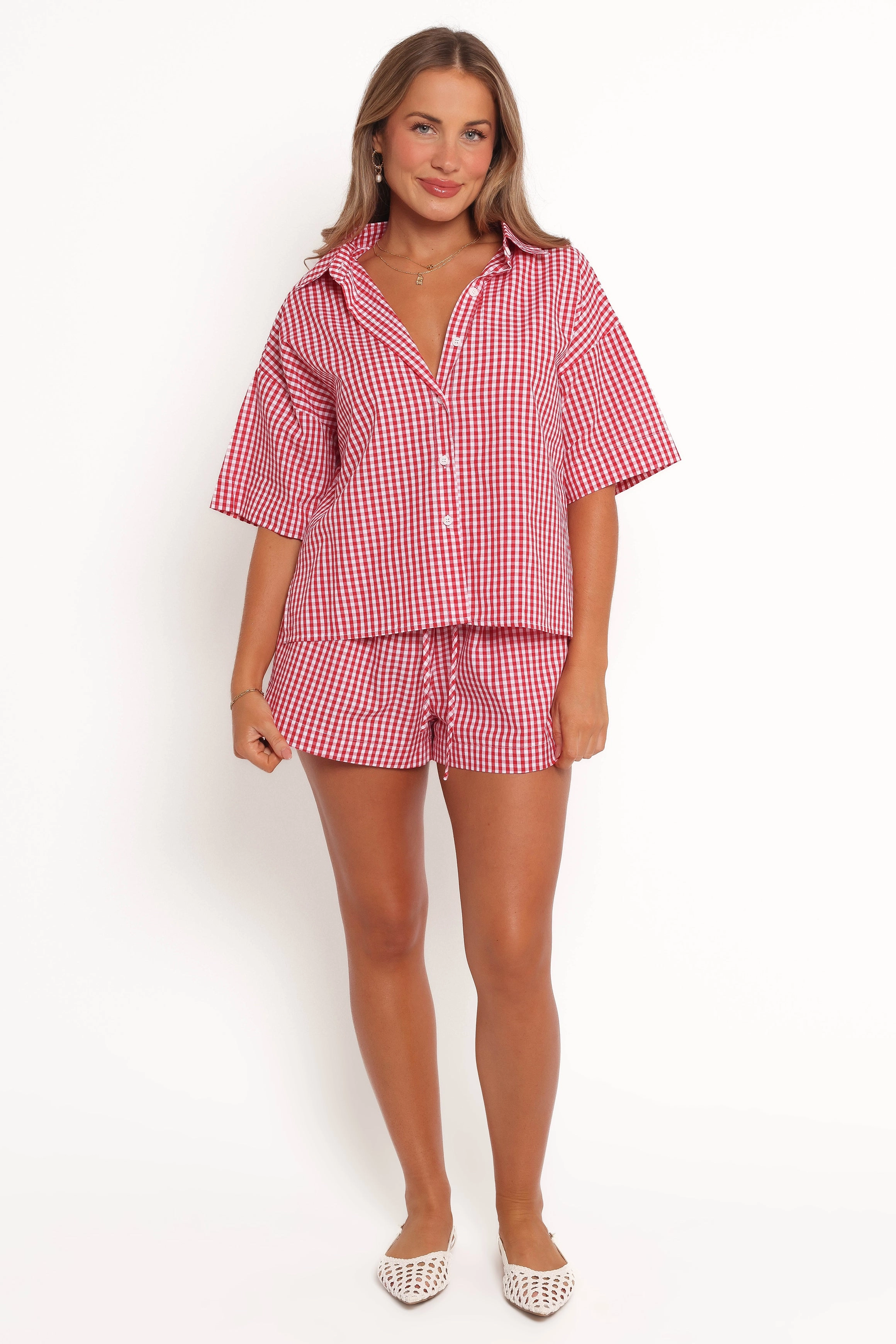 Maeo Shorts - Red Check