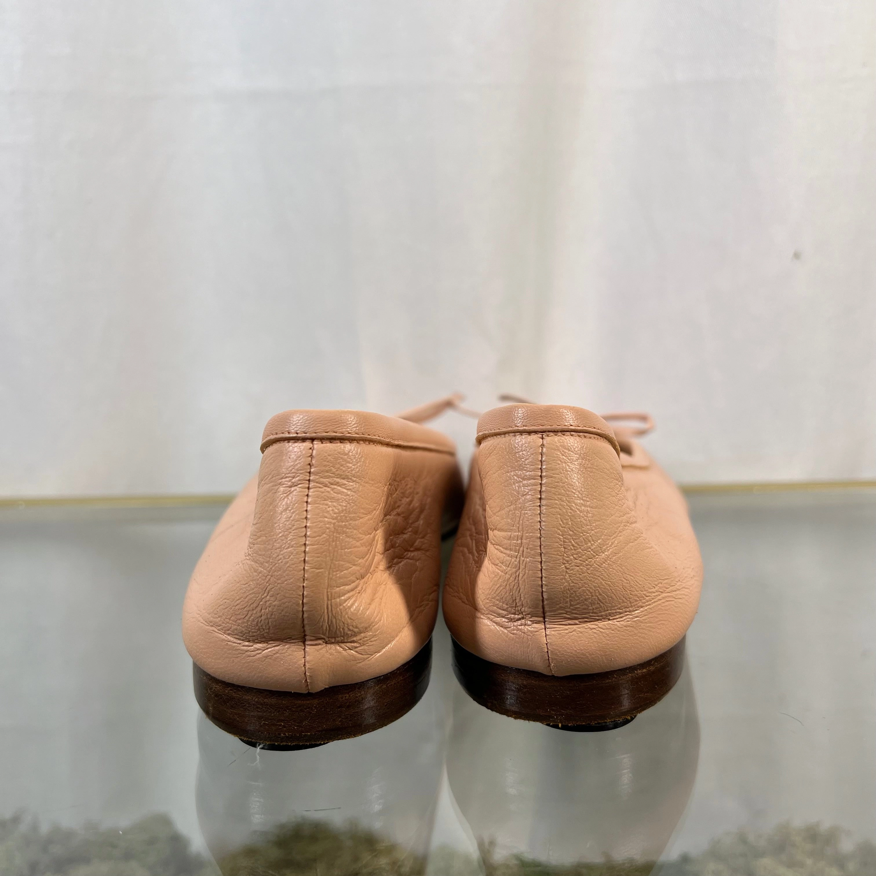 MANOLO BLAHNIK Pink Veralli Leather Bow Ballerina Flats SZ41.5(11.5US) DIA290
