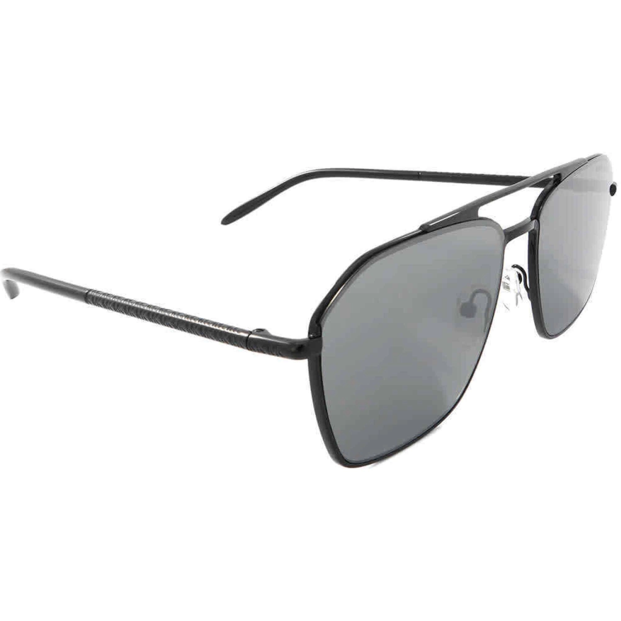 Michael Kors Men's Sunglasses - Shiny Black Pilot Frame Gunmetal Lens | 1124 10056G