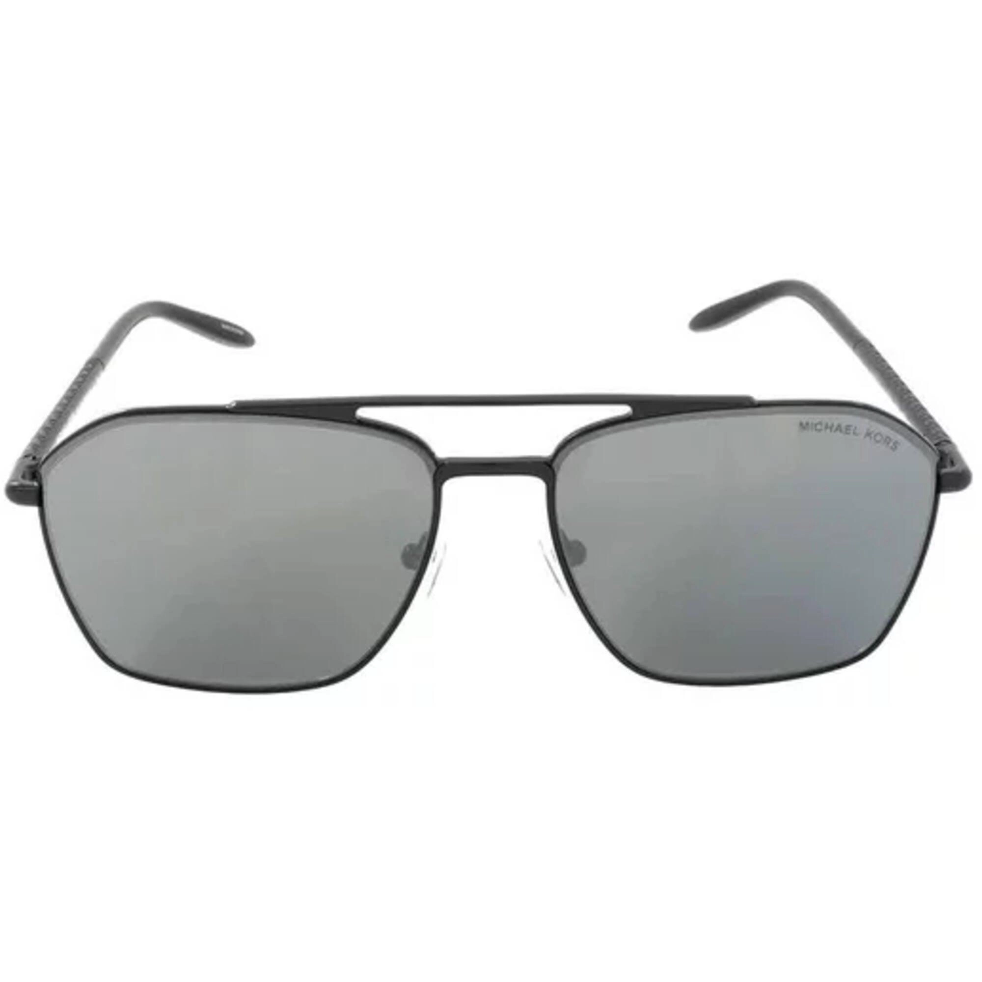 Michael Kors Men's Sunglasses - Shiny Black Pilot Frame Gunmetal Lens | 1124 10056G
