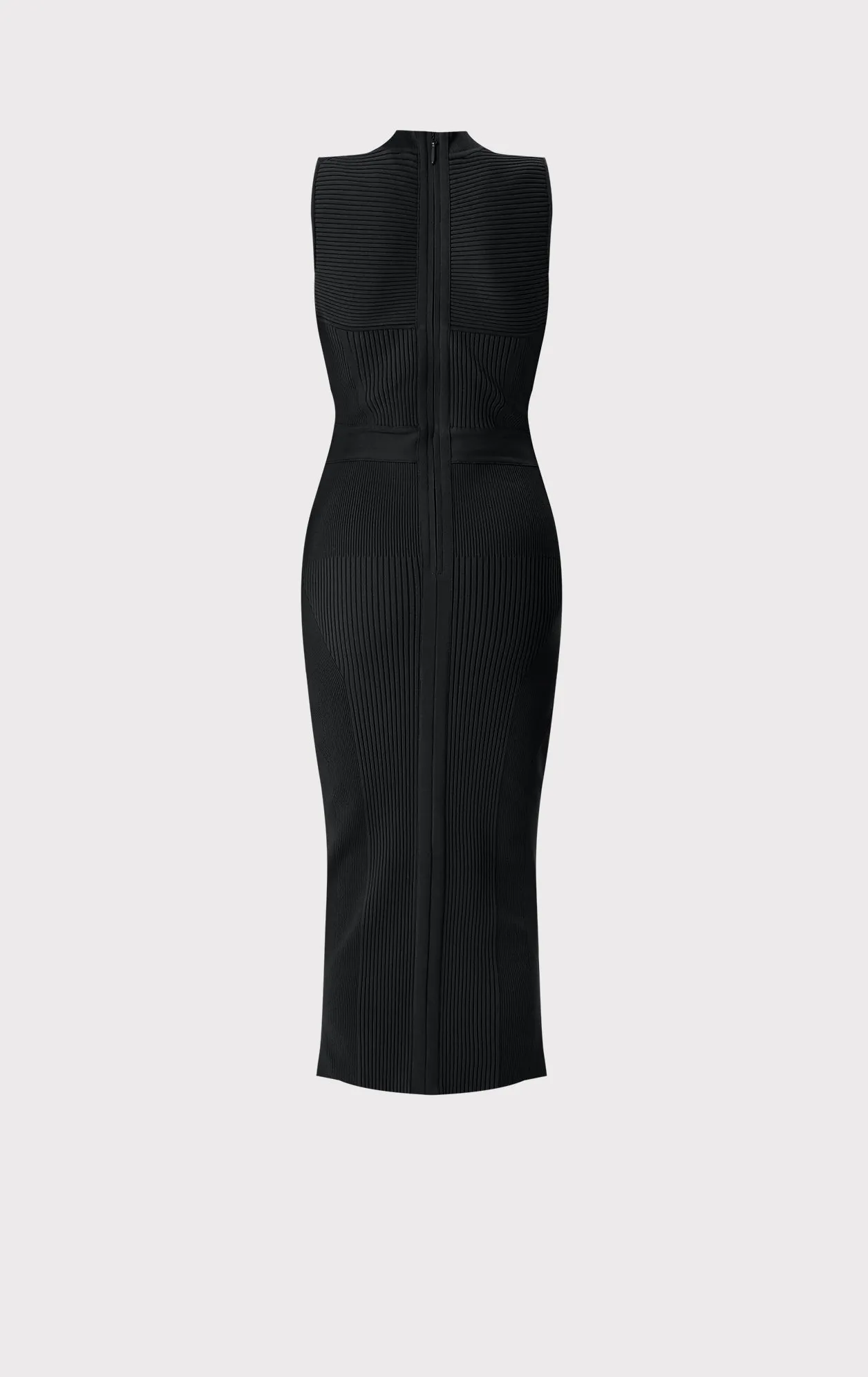 MIXED RIB MIDI DRESS