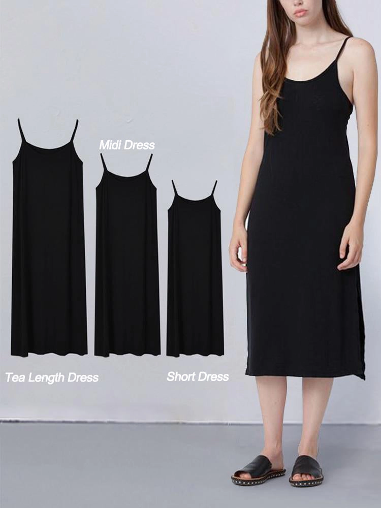 Modal Solid Sleepwear Soft Lounge Slip Dress