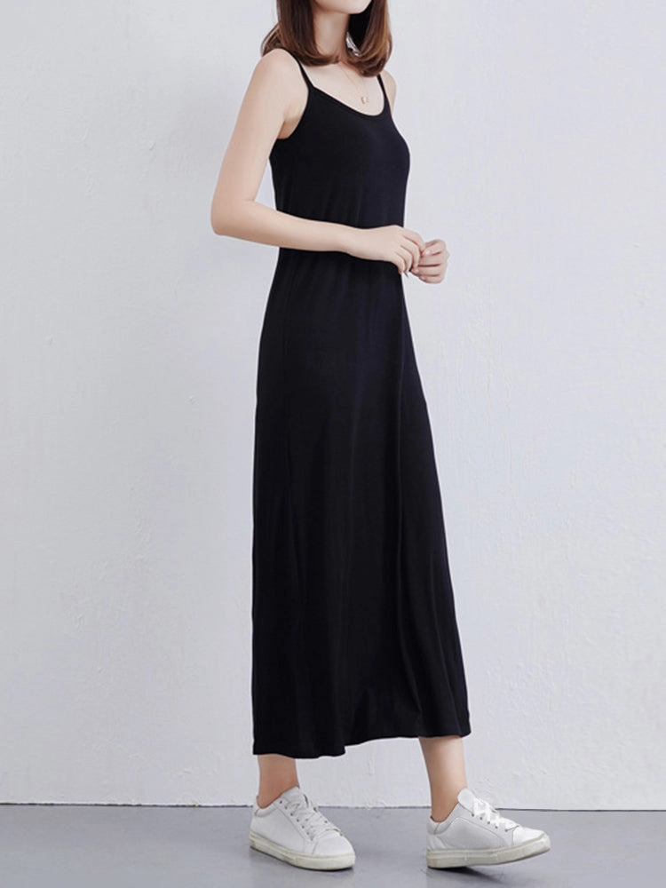 Modal Solid Sleepwear Soft Lounge Slip Dress