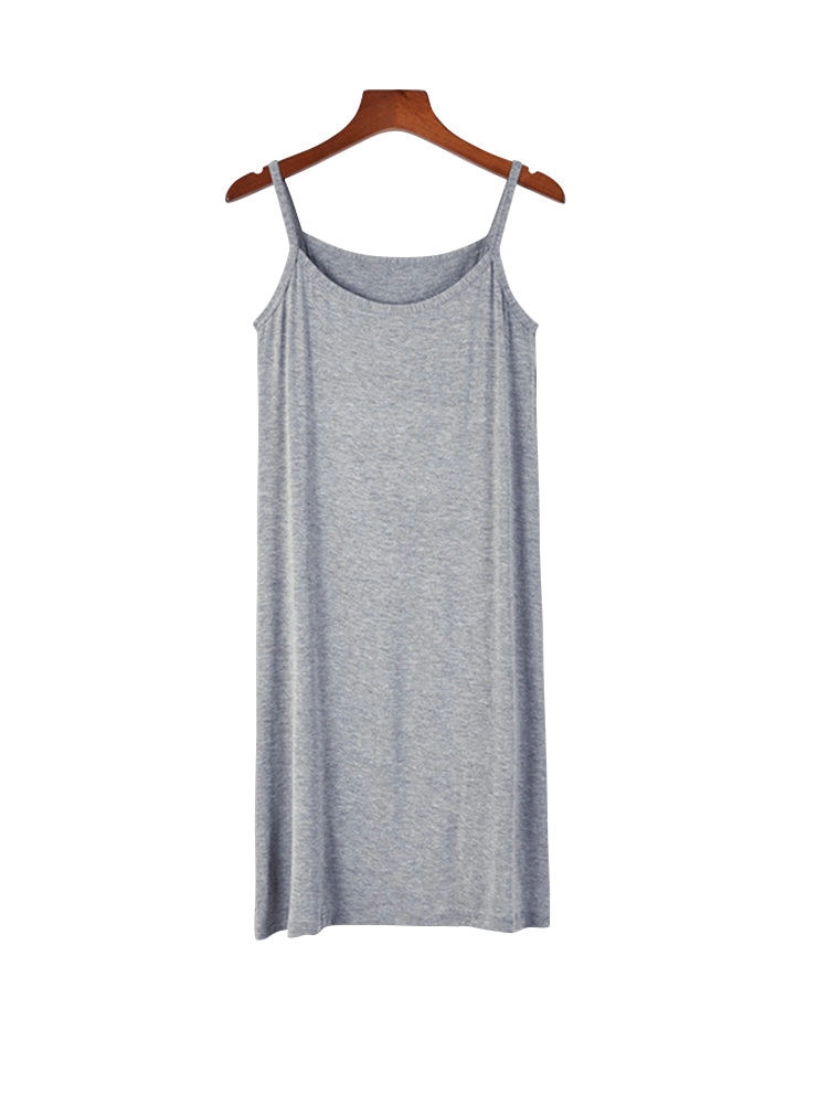 Modal Solid Sleepwear Soft Lounge Slip Dress