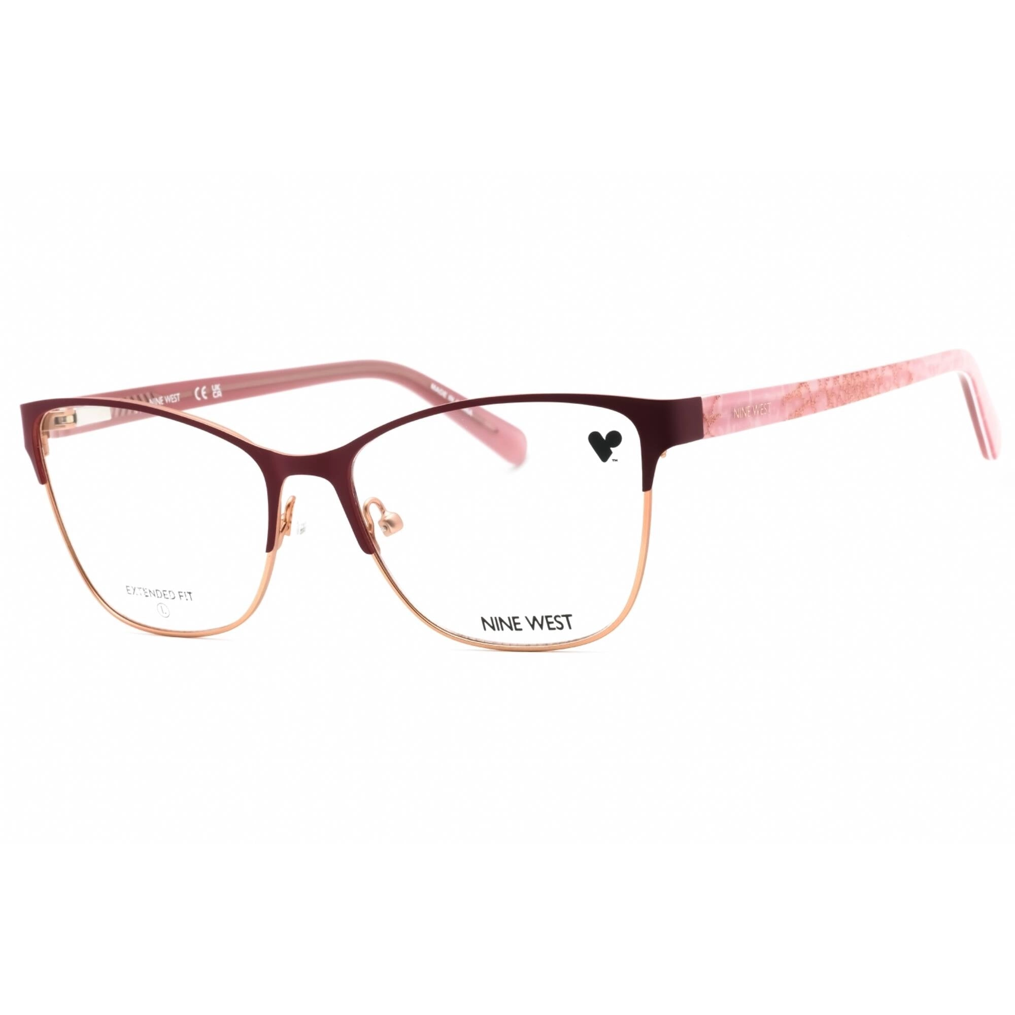 Nine West Women's Eyeglasses - Burgundy Metal Cat Eye Full Rim Frame | NW8015 602