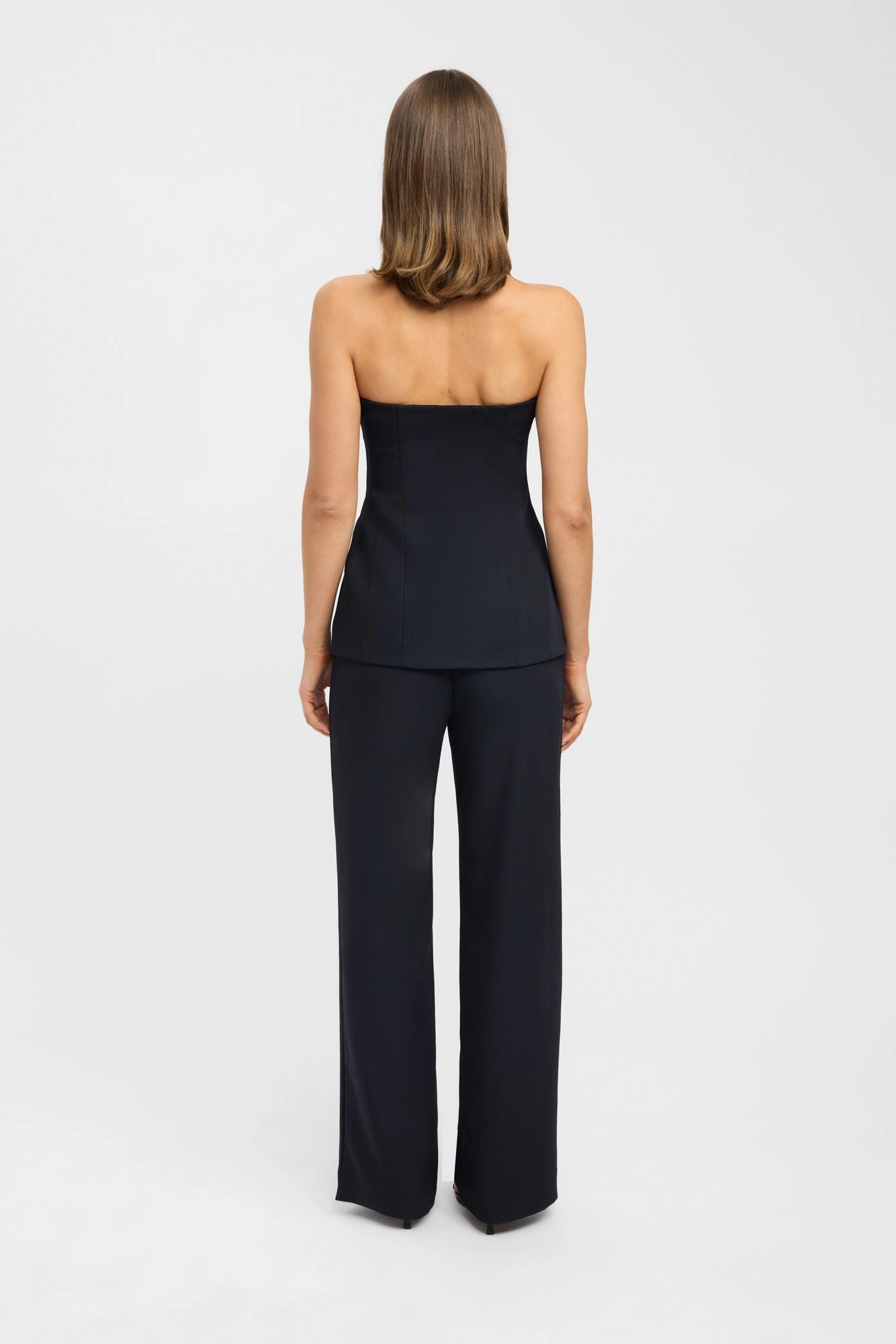 Oyster Strapless Button Top