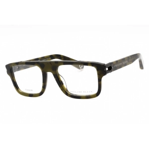 Philipp Plein Men's Eyeglasses - Shiny Green Havana Rectangular Frame | VPP021M 092I