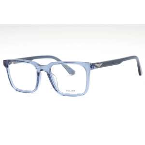 Police Eyeglasses - Transparent Blue Rectangular Full Rim 51mm Frame | VPLF76 0AGQ