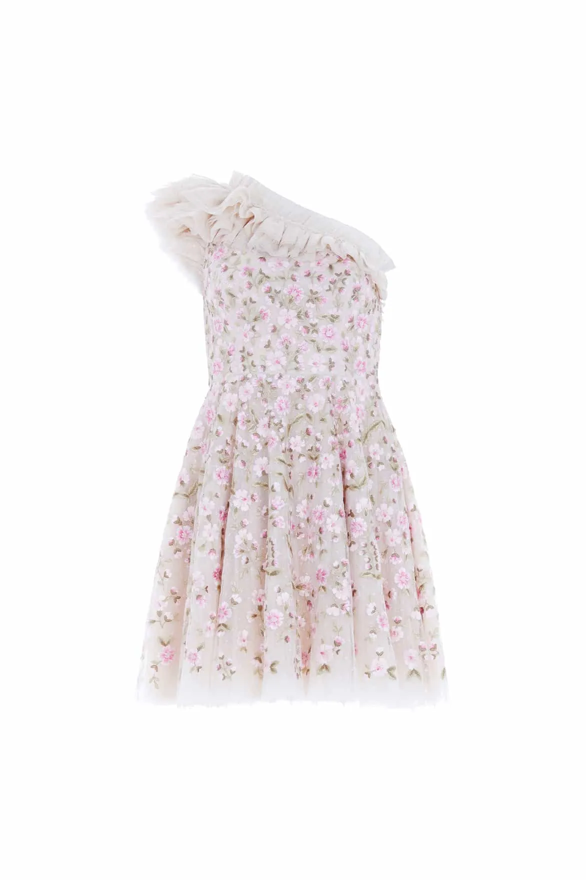Posy Pirouette One-Shoulder Micro Mini Dress