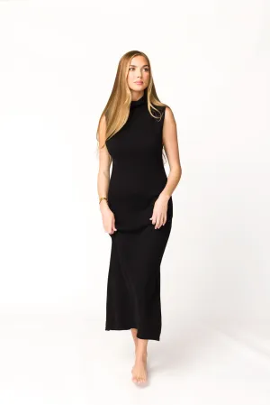 Quinn Turtleneck Maxi Dress in Black