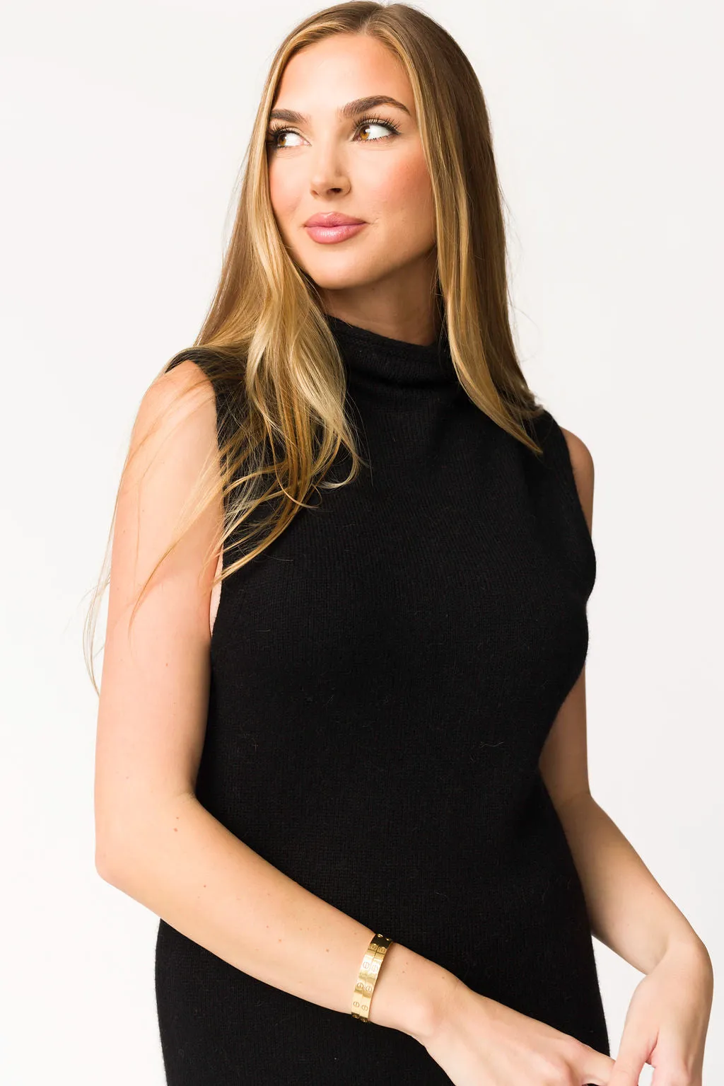 Quinn Turtleneck Maxi Dress in Black