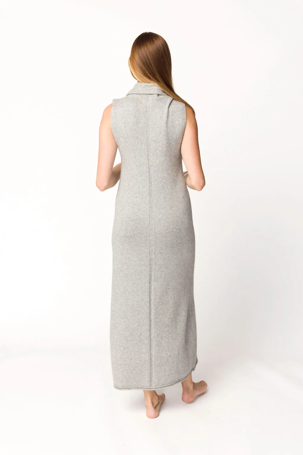 Quinn Turtleneck Maxi Dress in Heather Grey