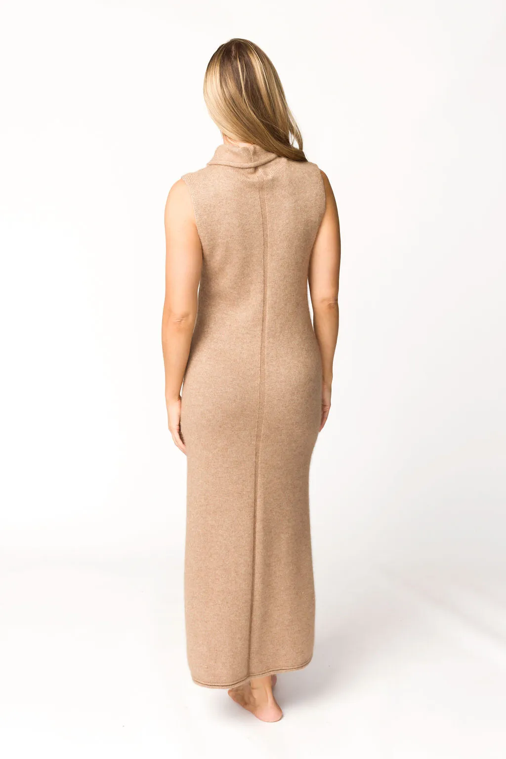 Quinn Turtleneck Maxi Dress in Taupe