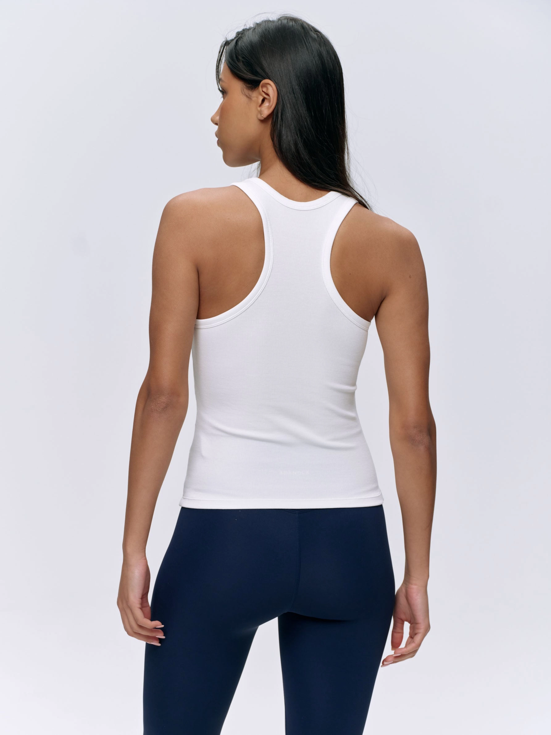 Rib Racer Vest Top - White