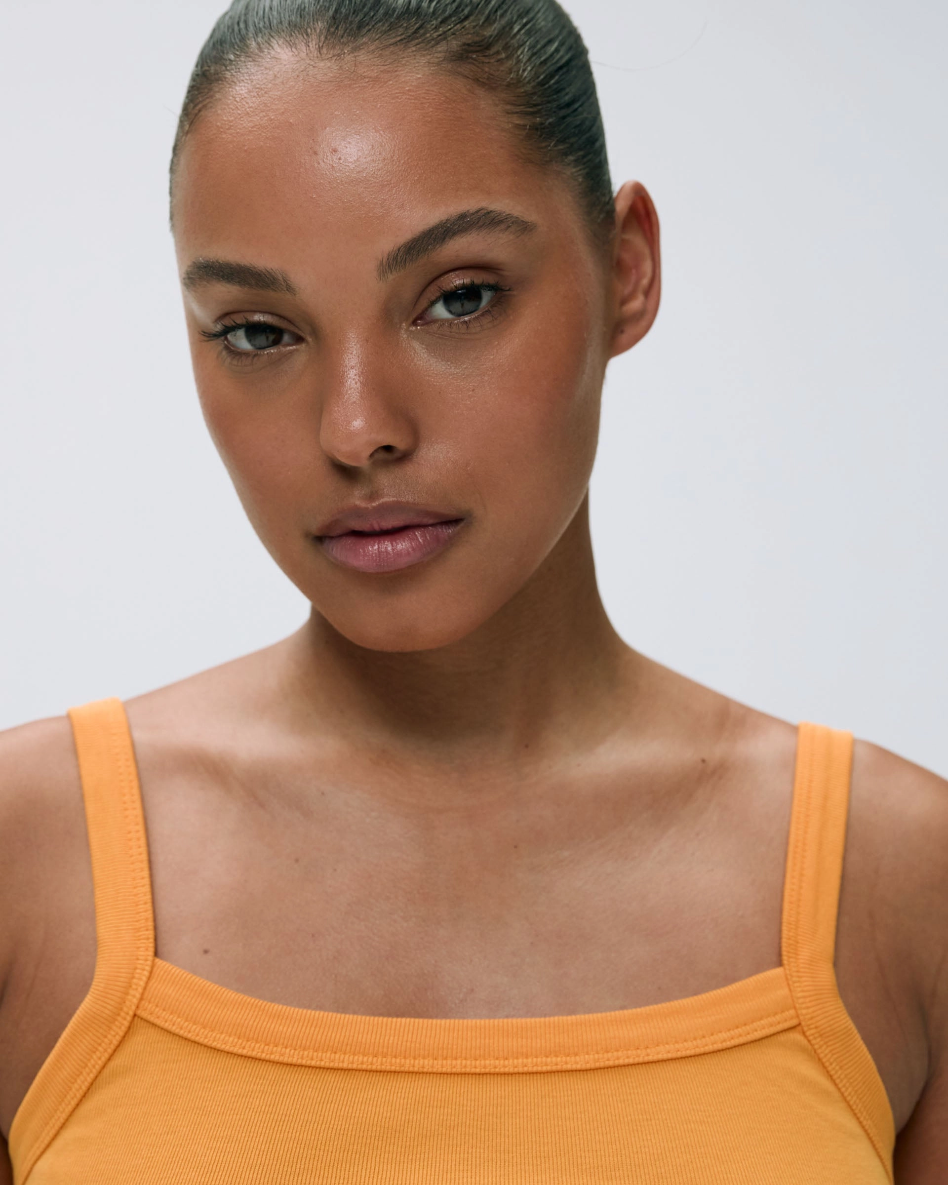 Rib Wide Binding Baby Tank - Mango Orange