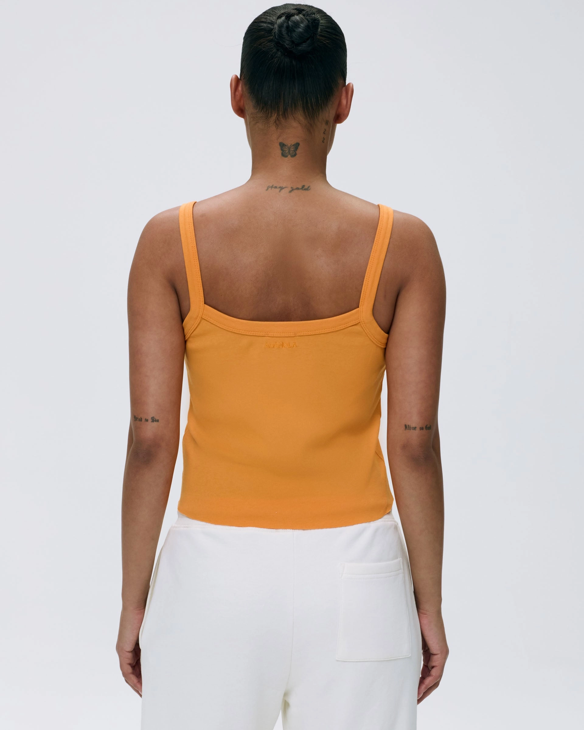 Rib Wide Binding Baby Tank - Mango Orange