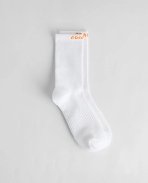 Running Sock - White/Mango Orange