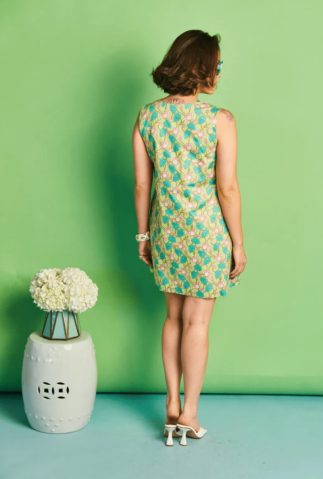 Scallop Shift Dress - Lotus Floral