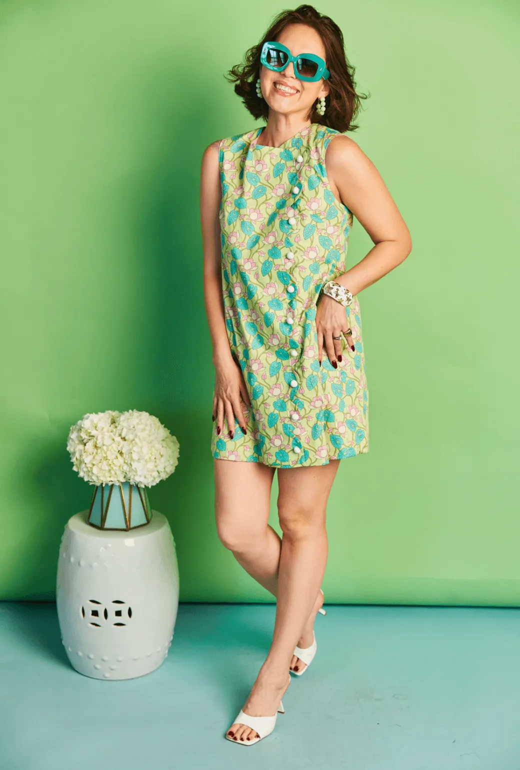 Scallop Shift Dress - Lotus Floral