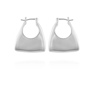 Silvertone Purse Click Hoop Earrings