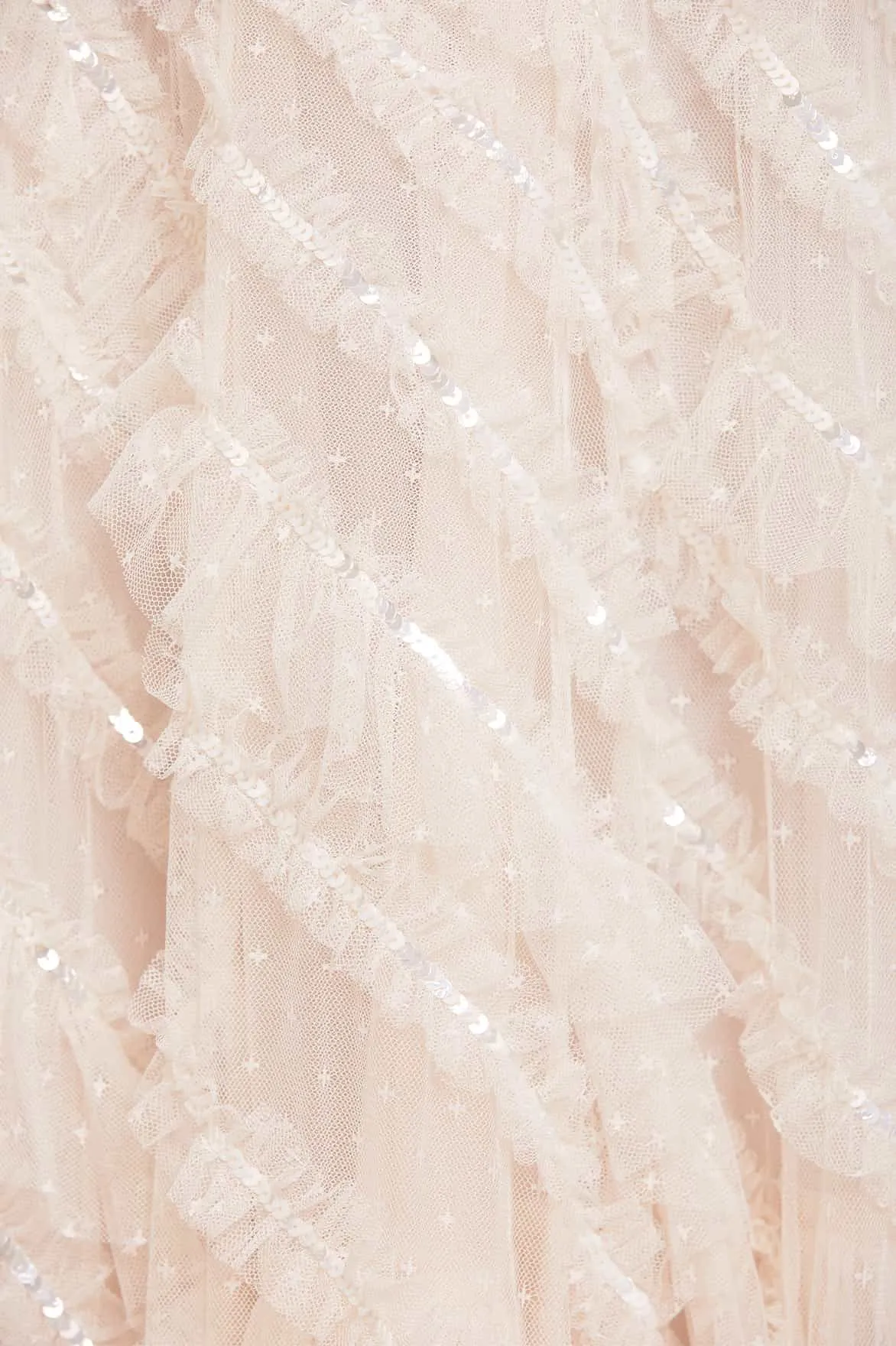 Spiral Sequin V-Neck Ankle Gown