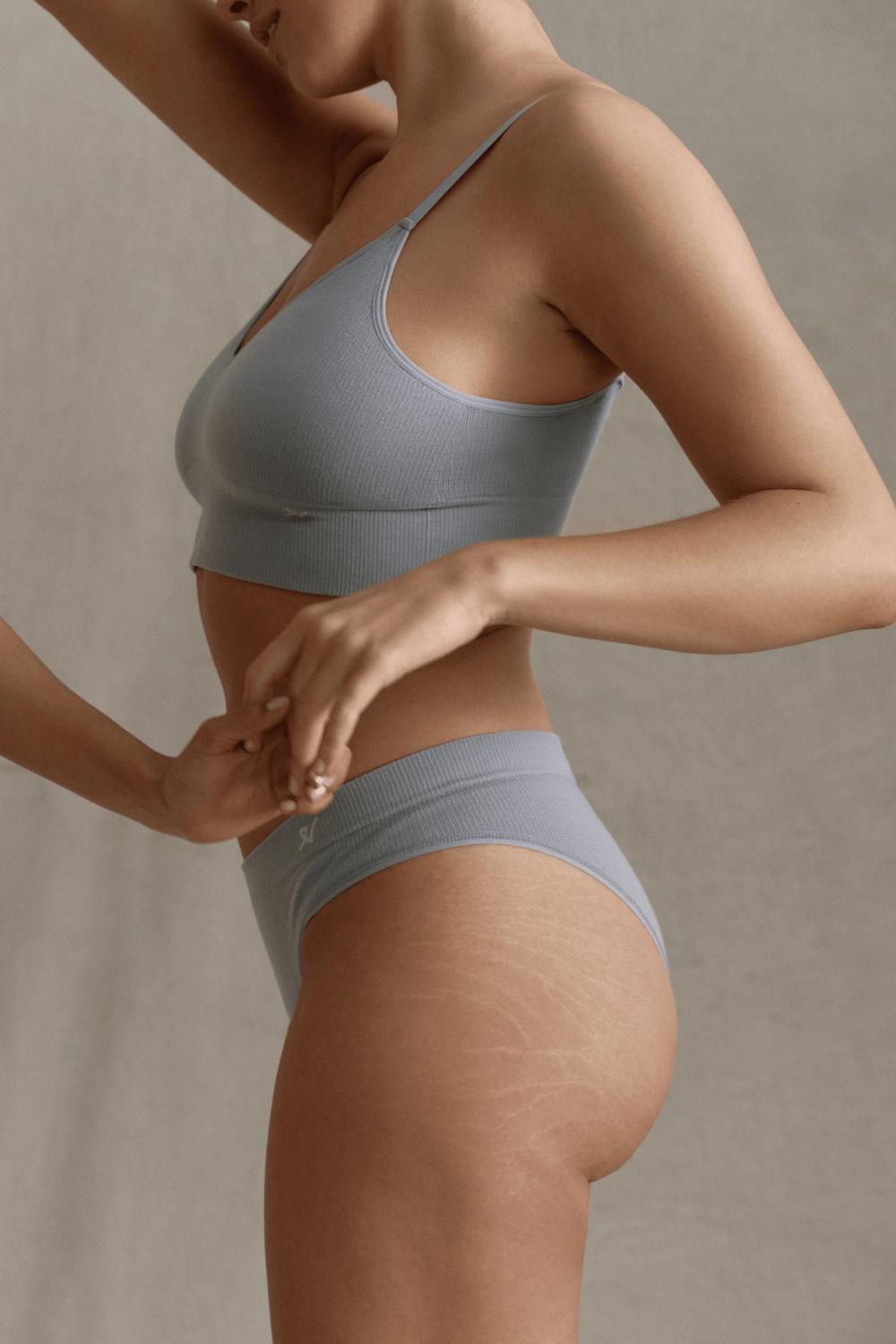 Tencel™ Seamless Bralette in Storm Grey, Size M (UK 10-12)