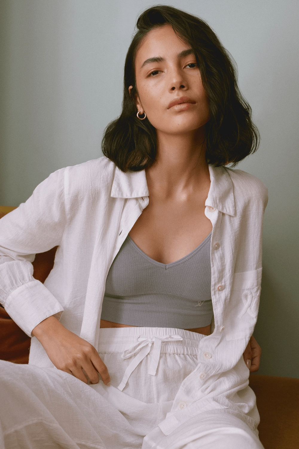 Tencel™ Seamless Bralette in Storm Grey, Size M (UK 10-12)