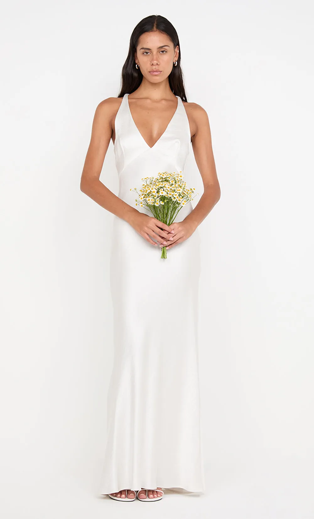 THE DREAMER V NECK DRESS - IVORY
