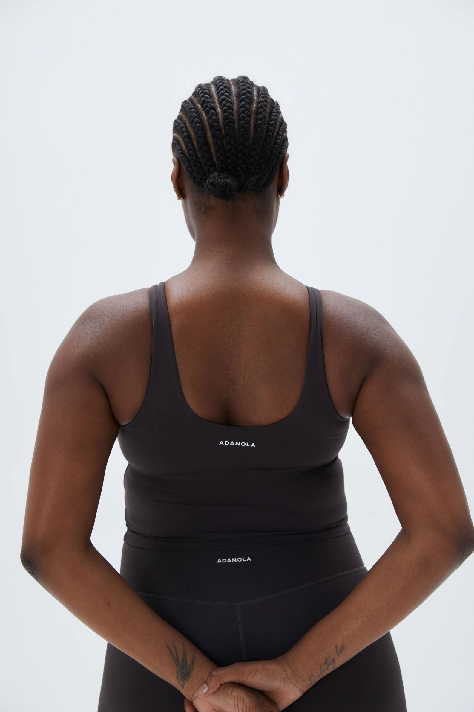 Ultimate Racer Front Scoop Back Top - Coffee Bean
