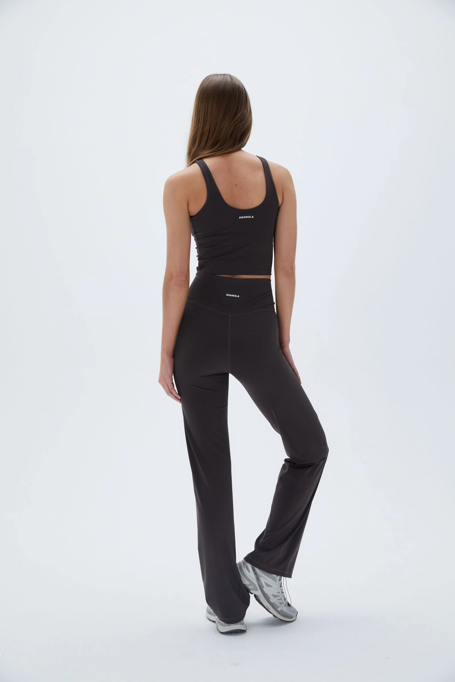 Ultimate Racer Front Scoop Back Top - Coffee Bean