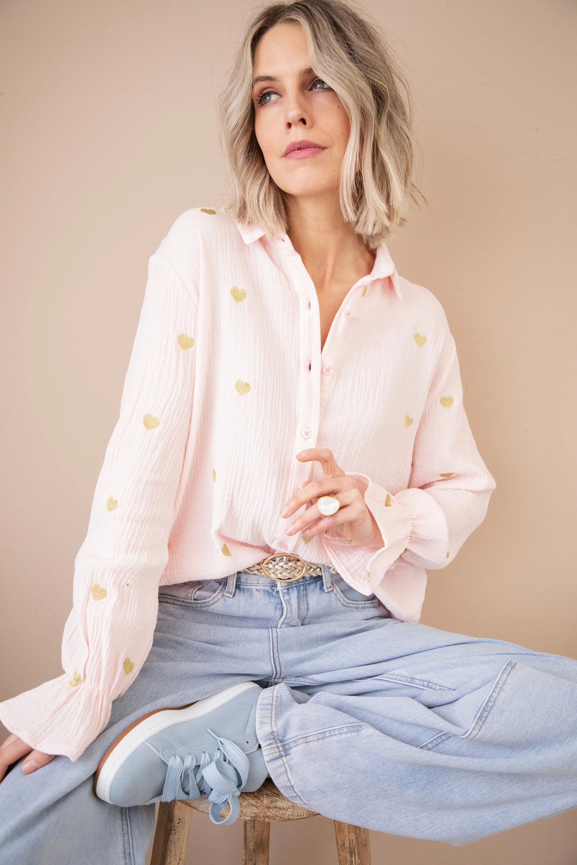With All My Heart Soft Pink/Gold - Blouse
